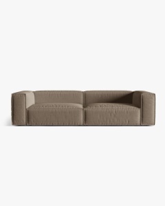 CANAPEA CU 5 LOCURI, NURIA GRI CAPPUCCINO, 290X110 CM, TAPITAT CU TAPITERIE DIN TEXTIL STRUCTURAT LIBERTY, MICADONI