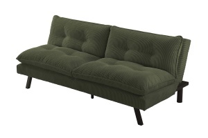 CANAPEA EXTENSIBILA COCO 190CM, 3 LOCURI, REALIZATA DIN LEMN SI CATIFEA RAIAT, DE CULOARE VERDE, ARTIM GROUP SELECTION