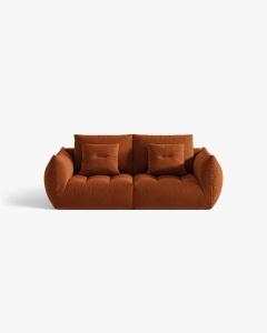 CANAPEA EXTENSIBILA CU 3 LOCURI, BLOOM, 232 CM, CARAMIZIE, CU TAPITERIE DIN TEXTIL CATIFEA CASINO, MICADONI