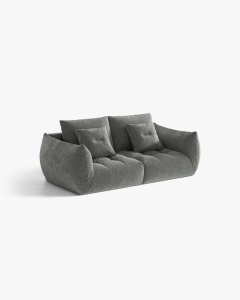 CANAPEA EXTENSIBILA CU 3 LOCURI, BLOOM, 232 CM, GRI INCHIS, CU TAPITERIE DIN TEXTIL STRUCTURAT WIND, MICADONI - Img 2