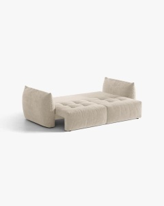 CANAPEA EXTENSIBILA CU 3 LOCURI, BLOOM, 250 CM, BEJ DESCHIS, CU TAPITERIE DIN TEXTIL STRUCTURAT WIND, MICADONI - Img 4