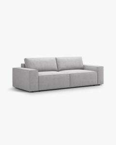 CANAPEA EXTENSIBILA CU 3 LOCURI, JODIE, 107X472 CM, ADANCIME SCAUN 62 CM, GRI DESCHIS, TAPITAT CU TAPITERIE DIN TEXTIL BOUCLE BALOO, MICADONI - Img 3