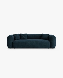 CANAPEA EXTENSIBILA, CU 3 LOCURI, MARTINA, ALBASTRU INCHIS, 264 CM, CU TAPITERIE DIN TEXTIL CATIFEA VOGUE, MICADONI