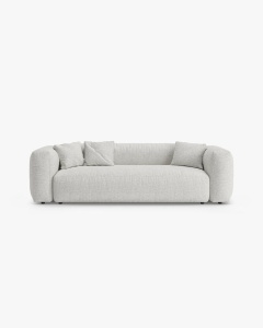 CANAPEA EXTENSIBILA, CU 3 LOCURI, MARTINA, MELANJ GRI BEJ, 264 CM, CU TAPITERIE DIN TEXTIL BOUCLE MONET, MICADONI