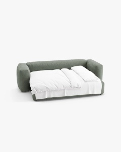 CANAPEA EXTENSIBILA, CU 3 LOCURI, MARTINA, VERDE MUSCHI, 264 CM, CU TAPITERIE DIN TEXTIL STRUCTURAT BOSTON, MICADONI - Img 4