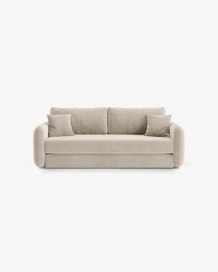 CANAPEA EXTENSIBILA DORMI, BEJ, 225X94 CM, TAPITAT CU TAPITERIE DIN TEXTIL CATIFEA SALVADOR, MICADONI