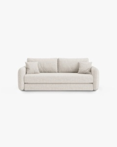 CANAPEA EXTENSIBILA DORMI, BEJ DESCHIS, 225X94 CM, TAPITAT CU TAPITERIE DIN TEXTIL STRUCTURAT MOLYBDEN, MICADONI