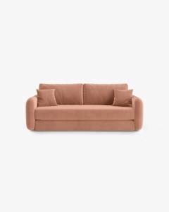 CANAPEA EXTENSIBILA DORMI, ROZ, 225X94 CM, TAPITAT CU TAPITERIE DIN TEXTIL CATIFEA SALVADOR, MICADONI