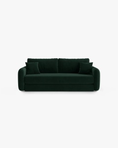 CANAPEA EXTENSIBILA DORMI, VERDE SMARALD, 225X94 CM, TAPITAT CU TAPITERIE DIN TEXTIL CATIFEA SALVADOR, MICADONI