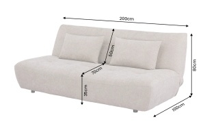 CANAPEA EXTENSIBILA ELYPSE 200CM, 3 LOCURI, REALIZATA DIN LEMN MASIV SI TEXTIL CHENILLE, CULOARE GRI, INVICTA INTERIOR - Img 6