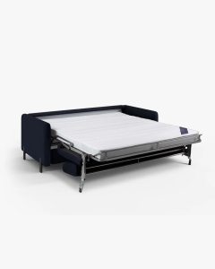 CANAPEA EXTENSIBILA GLORIA, CU 2 LOCURI, ALBASTRU, 102X186 CM, TAPITAT CU TAPITERIE DIN TEXTIL STRUCTURAT BJORN, MICADONI - Img 2