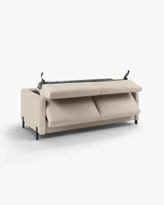 CANAPEA EXTENSIBILA GLORIA, CU 2 LOCURI, BEJ, 102X206 CM, TAPITAT CU TAPITERIE DIN TEXTIL STRUCTURAT BJORN, MICADONI - Img 4