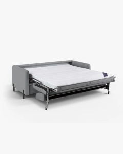 CANAPEA EXTENSIBILA GLORIA, CU 2 LOCURI, GRI DESCHIS, 102X186 CM, TAPITAT CU TAPITERIE DIN TEXTIL STRUCTURAT BJORN, MICADONI - Img 2