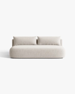 CANAPEA EXTENSIBILA HENA, CU 3 LOCURI, BEJ DESCHIS, 205X112 CM, TAPITAT CU TAPITERIE DIN TEXTIL STRUCTURAT MOLYBDEN, MICADONI