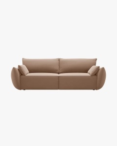 CANAPEA EXTENSIBILA KAELLE, 244 CM, CU 3 LOCURI, BEJ, CU TAPITERIE DIN TEXTIL CATIFEA BLUVEL, MICADONI