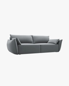 CANAPEA EXTENSIBILA KAELLE, 244 CM, CU 3 LOCURI, GRI, CU TAPITERIE DIN TEXTIL CATIFEA BLUVEL, MICADONI - Img 3