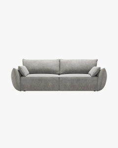 CANAPEA EXTENSIBILA KAELLE, 244 CM, CU 3 LOCURI, GRI DESCHIS, CU TAPITERIE DIN TEXTIL CHENILLE OVER THE HORIZON, MICADONI
