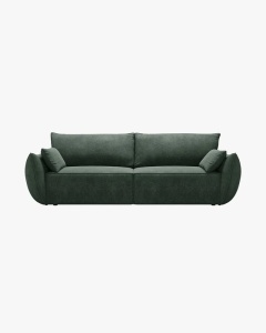 CANAPEA EXTENSIBILA KAELLE, 244 CM, CU 3 LOCURI, VERDE SMARALD, CU TAPITERIE DIN TEXTIL CHENILLE OVER THE HORIZON, MICADONI