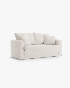 CANAPEA EXTENSIBILA LIDO, BEJ DESCHIS, 158X69 CM, TAPITAT CU TAPITERIE DIN TEXTIL STRUCTURAT BALTIMORE, MICADONI - Img 3