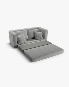 CANAPEA EXTENSIBILA LIDO, GRI CALD, 158X69 CM, TAPITAT CU TAPITERIE DIN TEXTIL STRUCTURAT BALTIMORE, MICADONI - Img 5