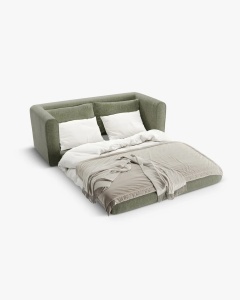 CANAPEA EXTENSIBILA LIDO, MASLINIU, 158X69 CM, TAPITAT CU TAPITERIE DIN TEXTIL STRUCTURAT BALTIMORE, MICADONI - Img 3