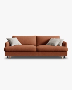 CANAPEA EXTENSIBILA NAOMI, CU 3 LOCURI, CARAMIZIU, 233X110 CM, TAPITAT CU TAPITERIE DIN TEXTIL STRUCTURAT LIBERTY, MICADONI