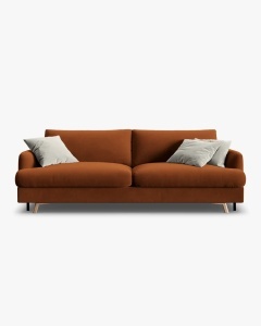 CANAPEA EXTENSIBILA NAOMI, CU 3 LOCURI, CARAMIZIU, 233X110 CM, TAPITAT CU TAPITERIE DIN TEXTIL CATIFEA SALVADOR, MICADONI
