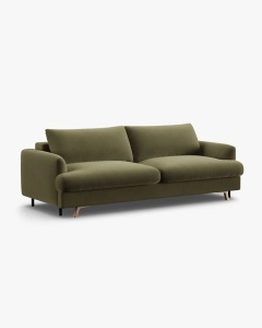 CANAPEA EXTENSIBILA NAOMI, CU 3 LOCURI, VERDE, 233X110 CM, TAPITAT CU TAPITERIE DIN TEXTIL CATIFEA SALVADOR, MICADONI - Img 6