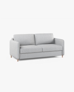 CANAPEA EXTENSIBILA SIMO, GRI DESCHIS, 225X94 CM, TAPITAT CU TAPITERIE DIN TEXTIL STRUCTURAT BABEL, MICADONI - Img 4