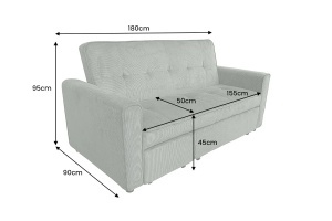 CANAPEA EXTENSIBILA, SMART 180CM, 2 LOCURI, CATIFEA VERDE RAIAT, ARTIM GROUP SELECTION - Img 5