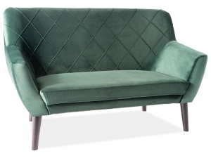 CANAPEA KIER 2, VERDE BLUVEL 78/WENGE, TAPITERIE DIN CATIFEA SI PICIOARE DIN LEMN