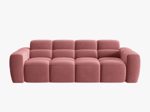 CANAPEA LISA, 4 LOCURI, 265 CM, ROZ, TAPITERIE DIN CATIFEA, DESIGN DEOSEBIT - Img 2