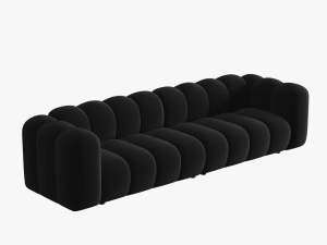CANAPEA LUPIN, 4 LOCURI, 288 CM, ALBASTRU NEGRU 19, TAPITERIE DIN CATIFEA, DESIGN DEOSEBIT - Img 2