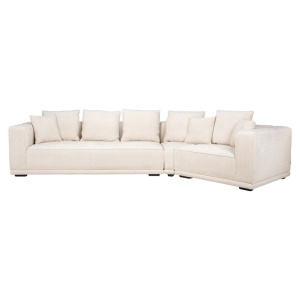CANAPEA LUSSO CU 4 LOCURI, BEJ CHENILLE, NIAGARA 902, S5149, CONFECTIONAT DIN LEMN DE PIN, SPUMA SI 100% POLIESTER, RICHMOND INTERIOR - Img 3