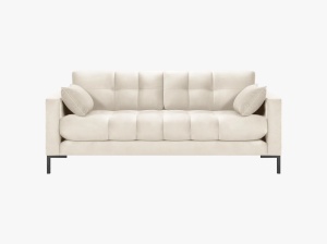 CANAPEA MAMAIA, 2 LOCURI, 152 CM, BEJ DESCHIS 22/NEGRU, TAPITERIE DIN CATIFEA, DESIGN DEOSEBIT - Img 3