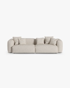CANAPEA MARTINA, 320X120 CM, ADANCIME SCAUN 90 CM, BEJ, TAPITAT CU TAPITERIE DIN TEXTIL CORDOI TILIA, MICADONI
