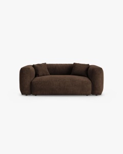 CANAPEA MARTINA, CU 2 LOCURI, CIOCOLATIU, 200 CM, CU TAPITERIE DIN TEXTIL CATIFEA VOGUE, MICADONI - Img 5