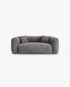 CANAPEA MARTINA, CU 2 LOCURI, GRI, 200 CM, CU TAPITERIE DIN TEXTIL CATIFEA VOGUE, MICADONI