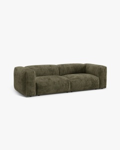 CANAPEA MARTINA, CU 3 LOCURI, VERDE MUSCHI, 244 CM, CU TAPITERIE DIN TEXTIL CORDOI TILIA, MICADONI - Img 2