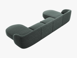 CANAPEA MILEY, 5 LOCURI, 330 CM, VERDE 78, TAPITERIE CHENILLE, DESIGN DEOSEBIT - Img 2