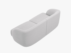 CANAPEA MILEY, CU 2 LOCURI, GRI DESCHIS, CU TAPITERIE DIN TEXTIL BOUCLE BALOO, MICADONI - Img 3