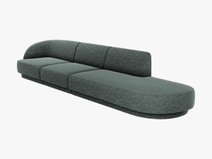 CANAPEA MILEY DREAPTA, 4 LOCURI, 325 CM, VERDE 78, TAPITERIE CHENILLE, DESIGN DEOSEBIT