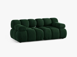 CANAPEA MODDULARA BELLIS, CU 2 LOCURI, VERDE SMARALD, CU TAPITERIE DIN CATIFEA BLUVEL, MICADONI - Img 2