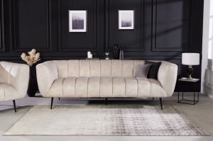 CANAPEA MODERNA, ELEGANTA 225CM, TEXTIL FIN, CATIFEA, SAMPANIE/NEGRU, DESIGN EXCLUSIVIST, ARTIM GROUP SELECTION