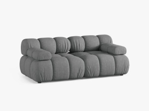 CANAPEA MODULAR BELLIS, CU 2 LOCURI, GRI, CU TAPITERIE DIN TEXTIL STRUCTURAT LIBERTY, MICADONI - Img 2