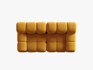 CANAPEA MODULARA BELLIS, 2 LOCURI, 188 CM, GALBEN 41, TAPITERIE DIN CATIFEA, DESIGN DEOSEBIT - Img 4