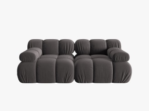 CANAPEA MODULARA BELLIS, 2 LOCURI, 188 CM, GRI INCHIS 97, TAPITERIE DIN CATIFEA, DESIGN DEOSEBIT - Img 4