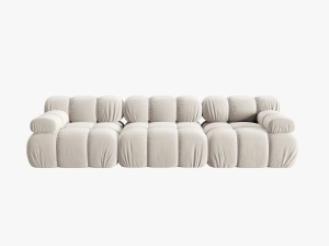 CANAPEA MODULARA BELLIS, 3 LOCURI, 282 CM, BEJ DESCHIS 21, TAPITERIE DIN CATIFEA, DESIGN DEOSEBIT - Img 3