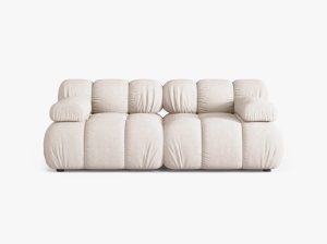 CANAPEA MODULARA BELLIS, CU 2 LOCURI, BEJ, CU TAPITERIE DIN TEXTIL STRUCTURAT LIBERTY, MICADONI