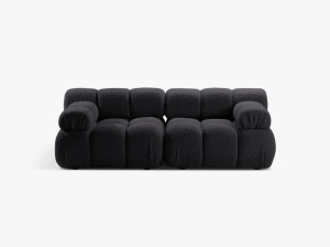 CANAPEA MODULARA BELLIS, CU 2 LOCURI, GRI GRAFIT, CU TAPITERIE DIN BOUCLE ROLF, MICADONI
